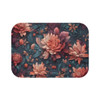 Peach and Teal Themed Floral Anti-slip Microfiber Bath Mat