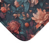 Peach and Teal Themed Floral Anti-slip Microfiber Bath Mat