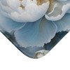 Ice Blue Peonies Bath Mat Anti Slip Design in Microfiber. Great rug for bathroom, bedroom, and even kitchen.