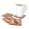 Terra Cotta and Cream Owl Corkwood Coaster Set Living Room Decor. Great for Christmas, birthday or housewarming gift.