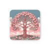 Pink Tree of Life Rowan Tree Corkwood Coaster Set