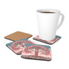 Pink Tree of Life Rowan Tree Corkwood Coaster Set