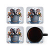 Baby Elephant in a Bucket Corkwood Coaster Set