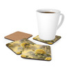 Ethereal Yellow Rose and Butterfly Corkwood Coaster Set