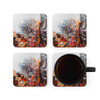 Abstract Splash Pattern Corkwood Coaster Set