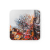 Abstract Splash Pattern Corkwood Coaster Set