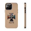 Phone Ink Iron Cross Phone-Too Tough Phone Case for iPhone in 21 different sizes. Compatible with iPhone 7, 8, X, 11, 12, 13, 14 and more.