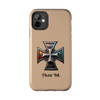 Phone Ink Iron Cross Phone-Too Tough Phone Case for iPhone in 21 different sizes. Compatible with iPhone 7, 8, X, 11, 12, 13, 14 and more.