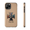 Phone Ink Iron Cross Phone-Too Tough Phone Case for iPhone in 21 different sizes. Compatible with iPhone 7, 8, X, 11, 12, 13, 14 and more.