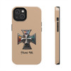 Phone Ink Iron Cross Phone-Too Tough Phone Case for iPhone in 21 different sizes. Compatible with iPhone 7, 8, X, 11, 12, 13, 14 and more.