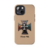 Phone Ink Iron Cross Phone-Too Tough Phone Case for iPhone in 21 different sizes. Compatible with iPhone 7, 8, X, 11, 12, 13, 14 and more.