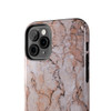 Pink Marble Tough Phone Case for iPhone in 21 different sizes. Compatible with iPhone 7, 8, X, 11, 12, 13, 14 and more.