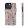 Pink Marble Tough Phone Case for iPhone in 21 different sizes. Compatible with iPhone 7, 8, X, 11, 12, 13, 14 and more.