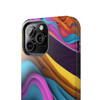 Neon Ribbons Tough Phone Case for iPhone in 21 different sizes. Compatible with iPhone 7, 8, X, 11, 12, 13, 14 and more.