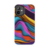 Neon Ribbons Tough Phone Case for iPhone in 21 different sizes. Compatible with iPhone 7, 8, X, 11, 12, 13, 14 and more.