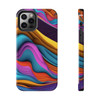Neon Ribbons Tough Phone Case for iPhone in 21 different sizes. Compatible with iPhone 7, 8, X, 11, 12, 13, 14 and more.