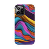 Neon Ribbons Tough Phone Case for iPhone in 21 different sizes. Compatible with iPhone 7, 8, X, 11, 12, 13, 14 and more.