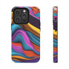 Neon Ribbons Tough Phone Case for iPhone in 21 different sizes. Compatible with iPhone 7, 8, X, 11, 12, 13, 14 and more.