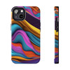 Neon Ribbons Tough Phone Case for iPhone in 21 different sizes. Compatible with iPhone 7, 8, X, 11, 12, 13, 14 and more.