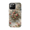 Rose Toile Tough Phone Case for iPhone in 21 different sizes. Compatible with iPhone 7, 8, X, 11, 12, 13, 14 and more.