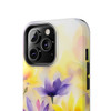 Spring Bouquet in Yellow and Purple Tough Phone Case for iPhone in 21 different sizes. Compatible with iPhone 7, 8, X, 11, 12, 13, 14 and more.