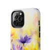 Spring Bouquet in Yellow and Purple Tough Phone Case for iPhone in 21 different sizes. Compatible with iPhone 7, 8, X, 11, 12, 13, 14 and more.