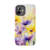 Spring Bouquet in Yellow and Purple Tough Phone Case for iPhone in 21 different sizes. Compatible with iPhone 7, 8, X, 11, 12, 13, 14 and more.