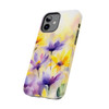 Spring Bouquet in Yellow and Purple Tough Phone Case for iPhone in 21 different sizes. Compatible with iPhone 7, 8, X, 11, 12, 13, 14 and more.