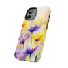 Spring Bouquet in Yellow and Purple Tough Phone Case for iPhone in 21 different sizes. Compatible with iPhone 7, 8, X, 11, 12, 13, 14 and more.