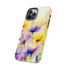 Spring Bouquet in Yellow and Purple Tough Phone Case for iPhone in 21 different sizes. Compatible with iPhone 7, 8, X, 11, 12, 13, 14 and more.