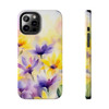 Spring Bouquet in Yellow and Purple Tough Phone Case for iPhone in 21 different sizes. Compatible with iPhone 7, 8, X, 11, 12, 13, 14 and more.