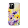 Spring Bouquet in Yellow and Purple Tough Phone Case for iPhone in 21 different sizes. Compatible with iPhone 7, 8, X, 11, 12, 13, 14 and more.