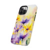 Spring Bouquet in Yellow and Purple Tough Phone Case for iPhone in 21 different sizes. Compatible with iPhone 7, 8, X, 11, 12, 13, 14 and more.