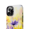 Spring Bouquet in Yellow and Purple Tough Phone Case for iPhone in 21 different sizes. Compatible with iPhone 7, 8, X, 11, 12, 13, 14 and more.