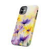 Spring Bouquet in Yellow and Purple Tough Phone Case for iPhone in 21 different sizes. Compatible with iPhone 7, 8, X, 11, 12, 13, 14 and more.