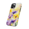 Spring Bouquet in Yellow and Purple Tough Phone Case for iPhone in 21 different sizes. Compatible with iPhone 7, 8, X, 11, 12, 13, 14 and more.
