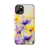 Spring Bouquet in Yellow and Purple Tough Phone Case for iPhone in 21 different sizes. Compatible with iPhone 7, 8, X, 11, 12, 13, 14 and more.