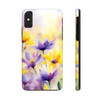 Spring Bouquet in Yellow and Purple Tough Phone Case for iPhone in 21 different sizes. Compatible with iPhone 7, 8, X, 11, 12, 13, 14 and more.