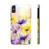 Spring Bouquet in Yellow and Purple Tough Phone Case for iPhone in 21 different sizes. Compatible with iPhone 7, 8, X, 11, 12, 13, 14 and more.