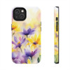 Spring Bouquet in Yellow and Purple Tough Phone Case for iPhone in 21 different sizes. Compatible with iPhone 7, 8, X, 11, 12, 13, 14 and more.