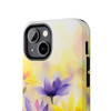 Spring Bouquet in Yellow and Purple Tough Phone Case for iPhone in 21 different sizes. Compatible with iPhone 7, 8, X, 11, 12, 13, 14 and more.