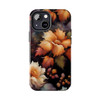 Fall Floral Tough Phone Case for iPhone in 21 different sizes. Compatible with iPhone 7, 8, X, 11, 12, 13, 14 and more.