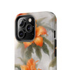 Orange Splash Tough Phone Case for iPhone in 21 different sizes. Compatible with iPhone 7, 8, X, 11, 12, 13, 14 and more.