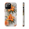 Orange Splash Tough Phone Case for iPhone in 21 different sizes. Compatible with iPhone 7, 8, X, 11, 12, 13, 14 and more.