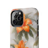 Orange Splash Tough Phone Case for iPhone in 21 different sizes. Compatible with iPhone 7, 8, X, 11, 12, 13, 14 and more.