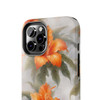 Orange Splash Tough Phone Case for iPhone in 21 different sizes. Compatible with iPhone 7, 8, X, 11, 12, 13, 14 and more.