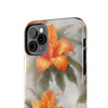 Orange Splash Tough Phone Case for iPhone in 21 different sizes. Compatible with iPhone 7, 8, X, 11, 12, 13, 14 and more.