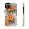 Orange Splash Tough Phone Case for iPhone in 21 different sizes. Compatible with iPhone 7, 8, X, 11, 12, 13, 14 and more.