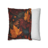 Pillow Case Autumn Leaves Spun Polyester Square Throw Pillow Case hidden zipper cover fall thanksgiving 