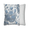 Pillow Case "Dainty Blues Summer Flowers" Spun Polyester Square Decorative Accent Throw Pillow Case concealed zipper sofa couch bed 